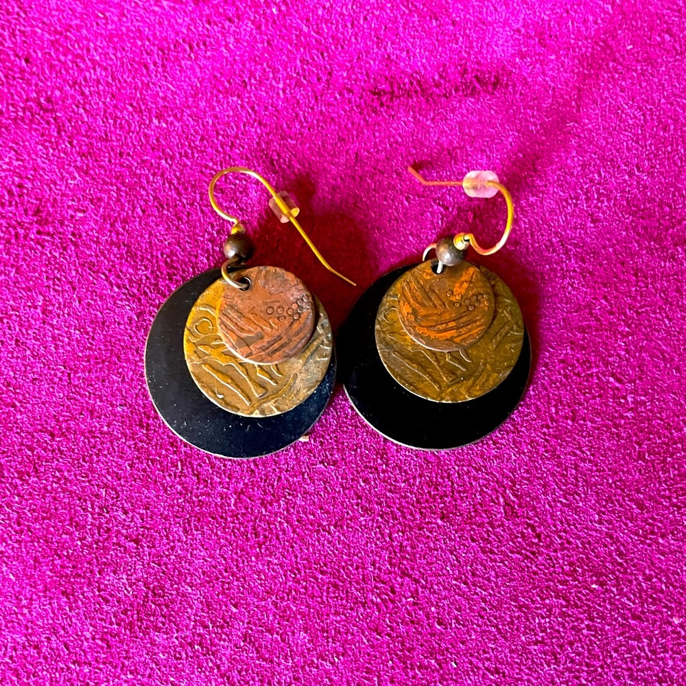 Tri metal earrings